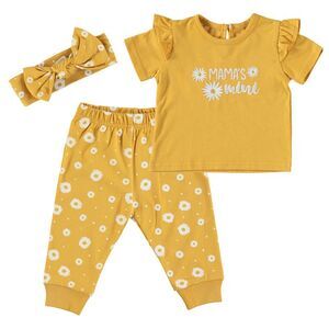 Chickpea Baby Girls Top Jogger Pants Hair Bow 3 Piece Set